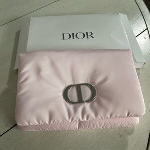 Dior Soft Pink Pouch with Silver Emblem